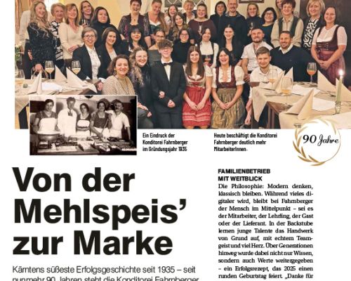 90 Jahre Jubil&auml;um Konditorei Fahrnberger